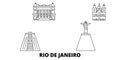 Brazil, Rio De Janeiro line travel skyline set. Brazil, Rio De Janeiro outline city vector illustration, symbol, travel
