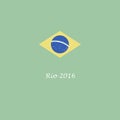 Brazil Rio de Janeiro 2016 Summer Olympic Games flag graphic Royalty Free Stock Photo