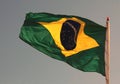 Brazil`s Flag in colors at sunset