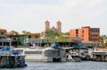 Brazil, Santarem: Waterfront - Boats, Shops, Church