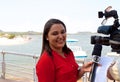 Brazil, Santarem /Alter do Chao: Brazilian TV Reporter - Portrait Royalty Free Stock Photo