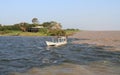 Brazil, Santarem: Boats on Two Rivers - Confluence of the Tapajos and Amazon Royalty Free Stock Photo