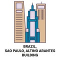 Brazil, Sao Paulo, Altino Arantes Building travel landmark vector illustration