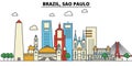 Brazil, Sao Paulo. City skyline architecture Editable
