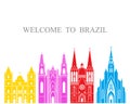 Brazil set. Isolated Brazil architecture on white background Royalty Free Stock Photo