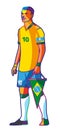 Brazil soccer captain vector illustration