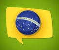 Brazil soccer speech bubble flag Royalty Free Stock Photo