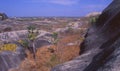 Brazil: stone formations at the coastal boarder of the states Maranhao and Piau Royalty Free Stock Photo