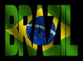 Brazil text with Brazilian flag Royalty Free Stock Photo