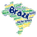 Brazil top travel destinations word cloud