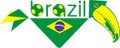 Brazil - toucan and flag and ball