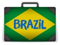 Brazil Travel Luggage with Flag for Vacation