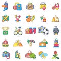 Brazil trip icons set, cartoon style Royalty Free Stock Photo