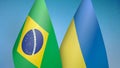 Brazil and Ukraine two flags