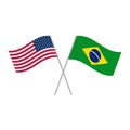 Brazil and USA flag. Brasil flag with american flag