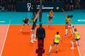 Brazil v. Belgium - Up view on the field at Women`s volleyball championship 2022 at Ahoy arena Rotterdam