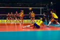 Brazil v. Belgium - Brazilian player missed intercepting the ball at Women`s volleyball championship 2022 at Ahoy arena Rotterdam