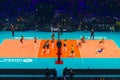 Brazil v. Belgium - Up view on the field at Women`s volleyball championship 2022 at Ahoy arena Rotterdam