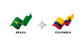 Brazil versus Colombia. Football. Vector illustration.