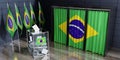 Brazil - voting booths and ballot box