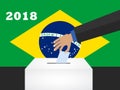 Brazil voting concept. National flag and ballot box.