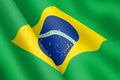 Brazil waving flag illustration wind ripple Verde e amarela