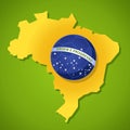 Brazil 2014 world soccer championship country map ball shape ill