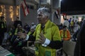 The Brazilian ambassador to Palestine, Francisco Mauro Uland Brasil, watches the Brazil national team match against Switzerland