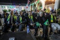 The Brazilian ambassador to Palestine, Francisco Mauro Uland Brasil, watches the Brazil national team match against Switzerland