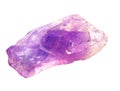 Brazilian amethyst Gemstone. Rough processing. White and purple