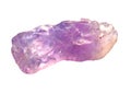 Brazilian amethyst Gemstone. Rough processing. White and purple
