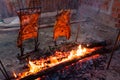 Brazilian Barbecue also known as Churrasco made by Gauchos, Brazil Royalty Free Stock Photo