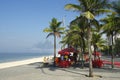 Brazilian Beach Kiosk with Palm Trees Royalty Free Stock Photo