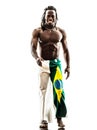 Brazilian black man walking smiling Royalty Free Stock Photo