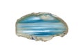 Brazilian blue agate, sectioned and polished