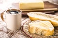 Brazilian bread called French bread, bald or baguette, served with black coffee and butter, a traditional Brazilian bakery Royalty Free Stock Photo