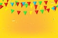 Brazilian carnival background with colorful confetti Celebration carnival ribbons.