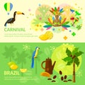 Brazilian Carnival Brazil banners Brazilian culture Royalty Free Stock Photo