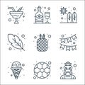 Brazilian carnival line icons. linear set. quality vector line set such as character, football, ice cream, garland, pineapple, Royalty Free Stock Photo