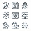 brazilian carnival line icons. linear set. quality vector line set such as fireworks, beach, food, billboard, website, heart, Royalty Free Stock Photo