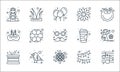 Brazilian carnival line icons. linear set. quality vector line set such as music, sunflower, drum, garland, parrot, mask, soft Royalty Free Stock Photo