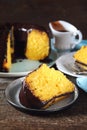 Brazilian carrot bundt cake with chocolate icing