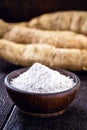 Brazilian cassava flour, called polvilho, cassava starch, carimÃÂ£ or gum, is the starch of cassava