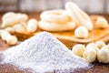 Brazilian cassava flour or starch, called polvilho, cassava starch, carimÃÂ£ or gum. Cuisine and ingredients from Brazil and the