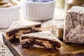 Brazilian chocolate candy, served at weddings and events, called Italian straw