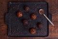 Brazilian chocolate truffle bonbon brigadeiro Royalty Free Stock Photo