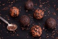 Brazilian chocolate truffle bonbon brigadeiro Royalty Free Stock Photo