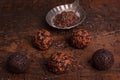 Brazilian chocolate truffle bonbon brigadeiro Royalty Free Stock Photo