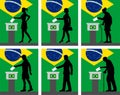 Brazilian citizens silhouette voting for election in Brazil