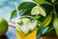 The Brazilian Classic  Caipirinha Cocktail .AI Generated Royalty Free Stock Photo